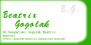 beatrix gogolak business card