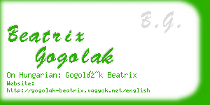 beatrix gogolak business card